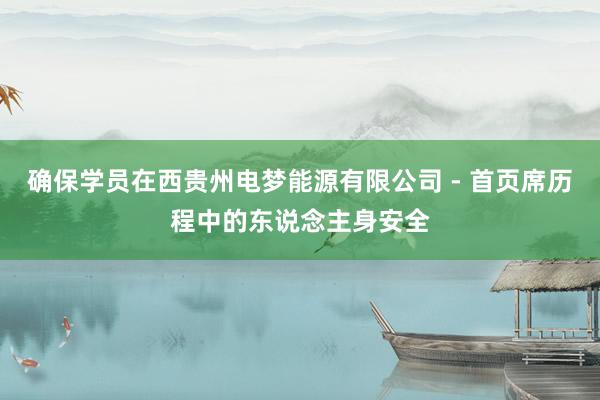 确保学员在西贵州电梦能源有限公司 - 首页席历程中的东说念主身安全